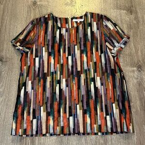 Gerard Darel multi color abstract trapeze swing top